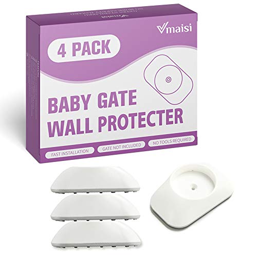 Vmaisi Baby Gate Wall Cup Protector Make Pressure Mounted Safety Gates More Stable - Wall Damage-Free - Fit for Doorway, Door Frame, Baseboard - Work on Dog & Pet Gates (White) (Pack of 2) - size: 8 Pack