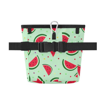Watermelon Water-Resistant Dog Treat Pouch, 3 Ways to Wear Treat Bag with Magnetic Closure & Reflective Strip, Hands-Free for Pet Training, Walking