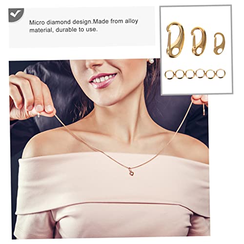 Kisangel 3Pcs Stainless Steel Dog Harness Clip with Rings Durable Pet Id Tag Holders for Cats and Dogs Lightweight and Sturdy Quick Clip Split Load Hooks for Secure