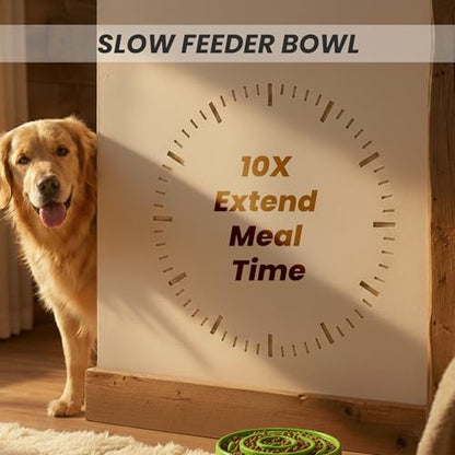 Slow Feeder Dog Bowl for Small, Medium & Large Dogs – Anti-Gulping Puzzle Maze Bowl, Non-Slip Slow Eating Dog Dish, Prevents Bloat & Improves Digestion, Interactive Pet Feeder (Green, Small) - color: Green, size: Small