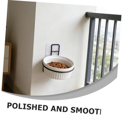 SHINEOFI Wall-Mounted Pet Bowl Holder Iron Feeding Shelf Convenient Raised Feeder Mount for Cats and Dogs Household Feeding Station
