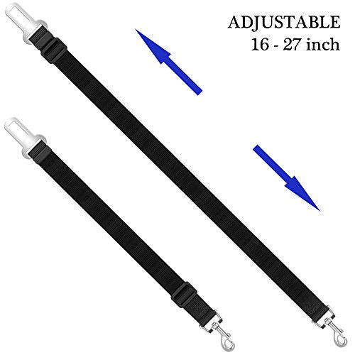 YuCool Dog Seat Belt,4 Piece Set Dog Car Adjustable Seatbelts for Vehicle Nylon Pet Safety Heavy Duty & Elastic Car Harness for Dogs