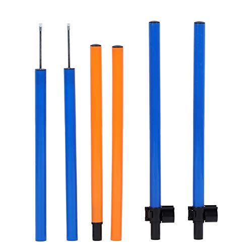 Dog Agility Jump Hurdle Bar Set for Outdoor Exercise, Plastic, Adjustable Height, 4 Blue + 2 Orange Bars, 2 Clips, for Dog Fitness & Bonding