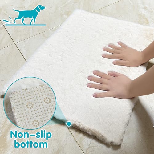 Dog Bed Mat Crate Pads for Dog Cages 24x17.7 Inch Washable Anti-Slip Dog Kennel Pad Soft Small Puppy Cage Cushion Liner, Beige - color: Beige, size: 24 in(L)×17.7 in(W)×1 in(H)