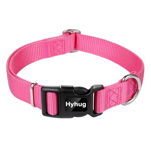Hyhug Small Dog Collar Quick-Release Pink| Heavy-Duty Nylon Puppy Collar, Adjustable & Durable Pet Supplies for Boy & Girl Dogs (Small, Candy Pink) - color: Candy Pink, size: Small