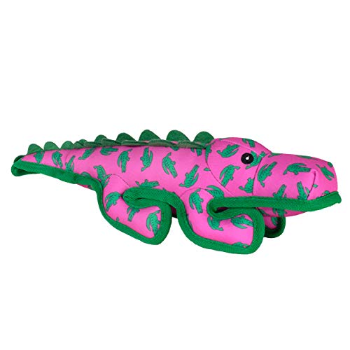 The Worthy Dog Al the Gator Tough Plush Dog Toy – Durable Chomp-Resistant Dog Toy with Multiple Squeakers, Reinforced Mesh Lining & Strong Stitching - Green, Large - color: Al the Gator - Green, size: Large
