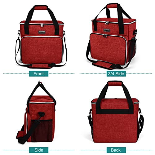 BAGLHER Dog Travel Bag, Pet Travel Bag (ALL Pet Travel Supplies), With 2 Pet Food Containers and 2 Collapsible Silicone Bowls; Essential Kits for Travel Red - color: Red, size: Medium