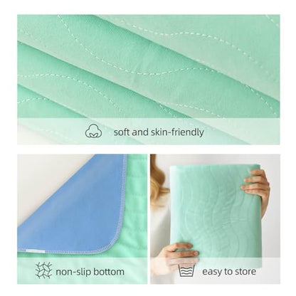 Pee Pads for Adults, Kids and Pets, Cotton-Like Surface, Machine Washable, 100% Leak Prevention with Waterproof TPU Layer (2 Pack, 34*36 inch) - size: 2 pack, 34*36 inch