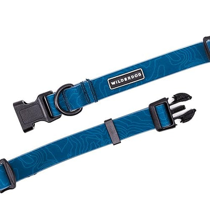 Wilderdog Waterproof Dog Collar - Repels Water & Dirt - Medium 13"-18" - Pacific Blue - color: Pacific Blue, size: Medium