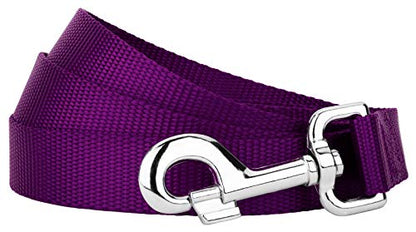Country Brook Petz - Vibrant 17 Color Selection - Heavyduty Doublehandle Nylon Leash (6 Foot, 3/4 Inch Wide, Purple) - color: Purple