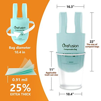 Compostable Trash Bags with handle-tie,Garbage Bags, 2.6 Gallon,Food Waste Bags,Small trash bags for compost bin kitchen,Certified by BPI and OK Compost (2.6G-50count) - color: 2.6G-50count