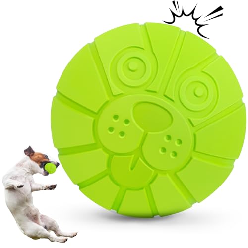 Indestructible Squeaky Dog Balls for Aggressive Chewers, Interactive Dog Toys to Keep Them Busy, Dog Chew Toys for Aggressive Chewers, Rubber Squeaky Balls for Dogs to Relieves Anxiety - color: Green
