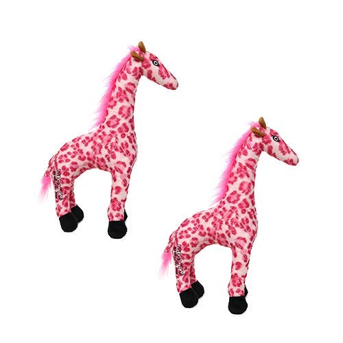 MIGHTY Tuffy 2 Pack Giraffe Dog Toys | Ultra Durable Plush Toy with Multiple Layers & Reinforced Seams , Washable and Floats , Mighty® Construction - color: 2PK Pink Giraffe