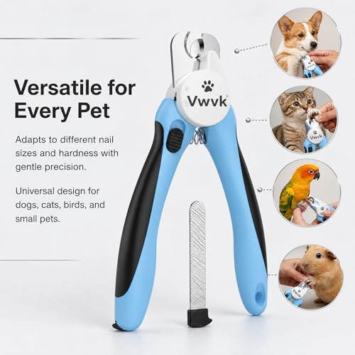 Dog Nail Clippers with Light, Professional Toenail Clippers for Thick Toenails, LED Illuminated Pet Nail Trimmer to See Bloodline, Safety Guard & Blade Lock, for Dogs & Cats