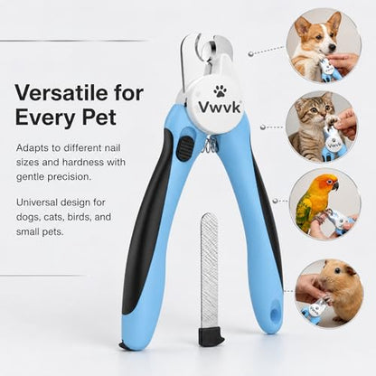 Dog Nail Clippers with Light, Professional Toenail Clippers for Thick Toenails, LED Illuminated Pet Nail Trimmer to See Bloodline, Safety Guard & Blade Lock, for Dogs & Cats