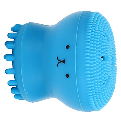 ZJchao Dog Bath Brush, Dog Scrubber For Bath Cat Massager Shower Scrubber with Shampoo Dispenser Cat Rubber Soft Foaming Bath Brush For Shedding, Bathing, Massaging, Grooming, 2.0x2.1in (Blue - color: Blue 【Bubble Brush】