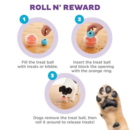 Outward Hound Nina Ottosson Topsy Treat Ball Dog Puzzle Interactive Treat Puzzle Dog Enrichment Dog Toy, Level 1 Beginner, Orange - color: Dog Rumble (Orange)