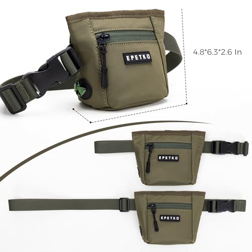 Dog Treat Pouch, Powerful Magnet Closure Device Dog Training Treat Bag Large Capacity Pet Treat Pouch with Poop Bag Dispenser Treat Bag for Dog Training with Metal Waistband Clip (Green) - color: Green
