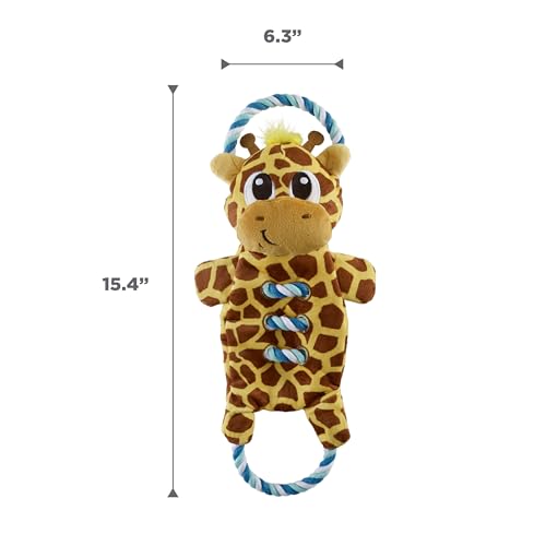 Outward Hound Ropiez Rope Interactive Dog Tug Toy for Tugging Squeaky Fun, Giraffe, Yellow, Small - color: Ropiez Giraffe
