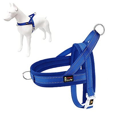 Plutus Pet No Pull Dog Harness with Breathable Mesh Padded, Adjustable Reflective Escape Proof Dog Harness, Quick Fit Dog Vest Harness for Small Medium Large Dogs(XS, Navy Blue) - color: Navy Blue, size: XS: chest 13.8"-17.3"