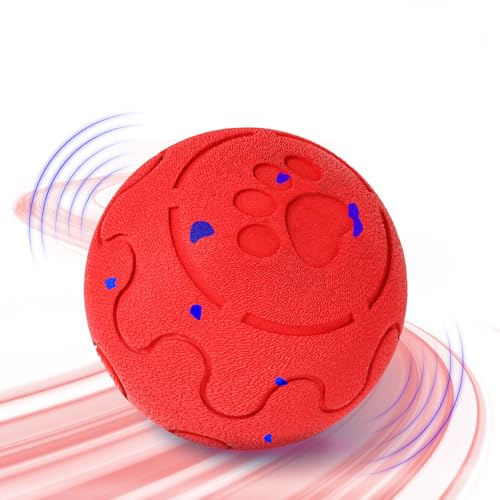 Interactive Dog Ball Toy, Smart Dog Toy for Medium and Large Dogs, Automatic Moving Rotating & Bouncing Ball, Durable E-TPU Material, IP54 Waterproof, Motion-Activated Dog Toy for Active Dogs - color: Red