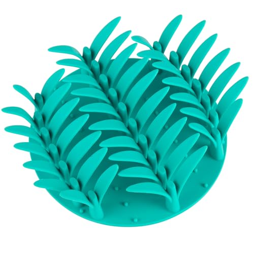 PEGGY11 Grass-Shaped Silicone Slow Feeder Insert for Dog Bowl | Upright grass-blade texture, Suction cup base, Food-grade material, Dishwasher-safe, Mealtime enrichment - size: 6.38'' x 6.38''