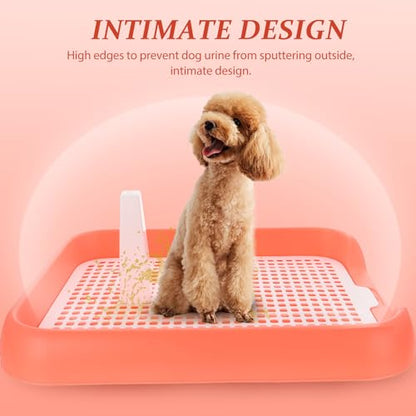 ULTECHNOVO Mesh Dog Toilet Tray Indoor Puppy Potty Trainer Anti-Slip Dog Pee Tray Lightweight Durable 6.9X5.5 Inch for Easy Cleaning and Training - color: Pink