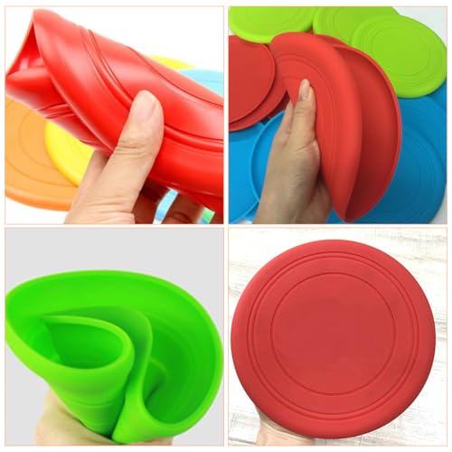 PRETYZOOM 5pcs Dog Flying Disc Set, Bite-Resistant Silicone Throwing Discs, Floating Interactive Chew for Puppy Outdoor Training and Exercise