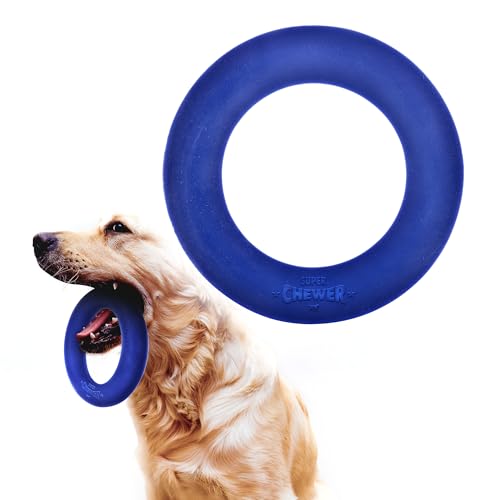 Tuff Pupper SuperChewer Tough Dog Ring Toy | Lifetime Replacement | Strong Natural Rubber | Chew Toys for Aggressive Chewers | Durable Tug Play | Strong Dog Ring Toy | Large Breed Tested - size: Large