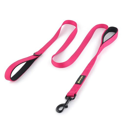 Plutus Pet Double Handle Dog Leash 6ft Long, Padded 2 Handle, Heavy Duty, Reflective Training Leash for Medium Large Dogs, Dual Handle Lead (Pink) - color: Pink, size: 6 FT