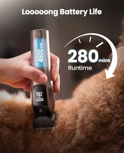 oneisall Dog Clippers for Grooming Thick Hair, Professional 9000RPM 5 Speed with 5 in 1 DLC Blade, 280min Cordless, Low Noise Dog Grooming Kit with 8 Metal Combs Carring Case for Dogs Cats Pet | 280Min Cordless. Low Noise. 5 in 1 DLC Blade.8 Metal Combs w