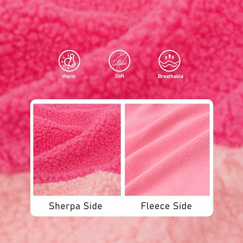 cyeollo Warm Dog Coat Sherpa Dog Winter Coat, Reversible Fleece Dogs Jackets Sweater Vest for Small Dogs Male with Leash Hole, Soft Cold Weather Pet Coats, Rose Red S - color: Rose Red, size: Small (5-9lbs)