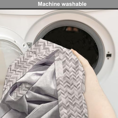 Lunarable Chevron Dog Crate Cover, Monochrome Stripes 3 Dimensional Pattern Geometric Chevron Design Abstract, Easy to Use Pet Kennel Cover for Cats & Medium Dogs, 24 Inch, Taupe and Grey - color: Taupe and Grey, size: 24 Inch