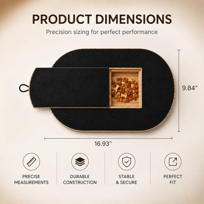 Dog Nail Scratch Board with Treat Drawer,Oval Solid Wood Dog Scratch Pad, Stress-Free Nail File Board Alternative to Clippers & Grinders for Small Medium Large Dogs - size: Oval-No Repl Sandpaper