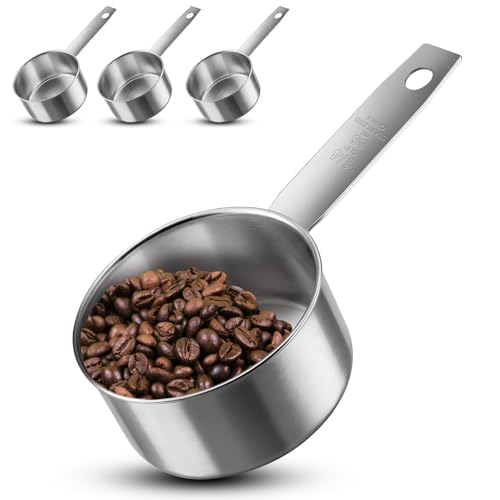 4Pcs 1/4 Cup Measuring Cup,Stainless Steel Measure Scoop Metal Scoops for Wet and Dry Ingredients, Great Kitchen Gadgets for Cooking(1/4 Cup) - size: 1/4 Cup
