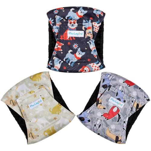 Paw Legend Washable Dogs Diapers Male Dog Belly Bands for Male Dogs Diapers Reusable Puppy & Doggie Diapers Male - color: Cute dog, size: X-Small