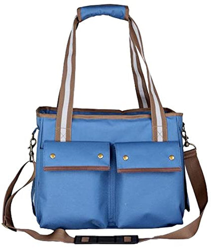 Pet Life ® Dual-Pocketed Fashion Airline Approved Pet Carrier with Included Shoulder Straps and Dual-top mesh Zippers