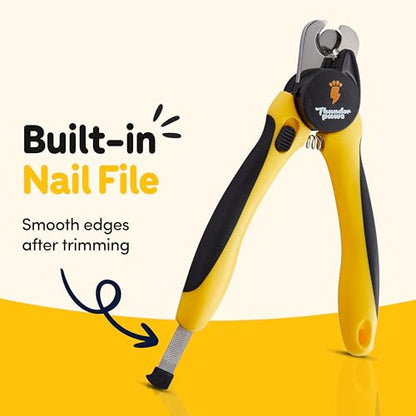 LED Dog Nail Clippers with Light Illumination, Trimmers with Protective Guard, Safety Lock and Nail File - Suitable for Large and Small Dogs & Cats (Yellow) - color: Yellow, size: Medium-Large (LED)