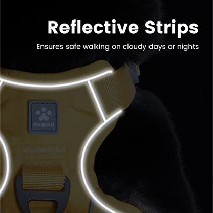 Pawaii No Pull Dog Harness with Pet ID Tag,Reflective Strips No Choke Front O Ring Breathable Mesh Adjustable Soft Padded Pet Vest with Easy Control Handle for Small Dogs | Built for safer walks with a QR Pet ID Tag, front no pull clip, reflective trim, c