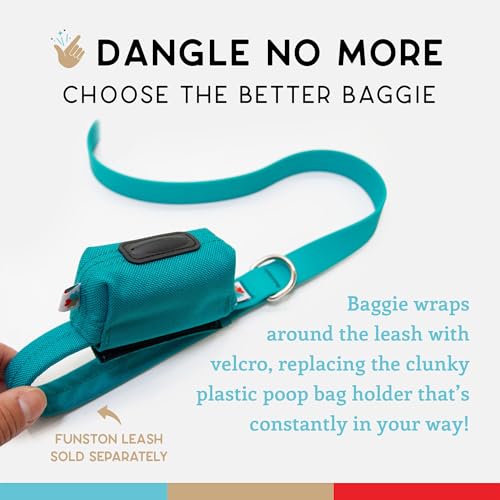 Dog Poop Bag Holder for Leashes, Cat Waste Bag Dispenser, 1000D Nylon, Attach to Cat Leash, Poop Bag Dispenser, Fits Standard Dog Poop Bags - Wildebeest (Turquoise) - color: Turquoise