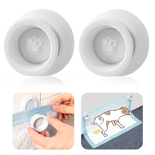 (4-Pack) Potty Training Pad Magnetic Holder Compatible with Any Size of Puppy Pee Pads Perfect for Leg-Lifting Marking Dogs, Strong Magnets Will Stick on Most Flat Surfaces - White - size: Bowl