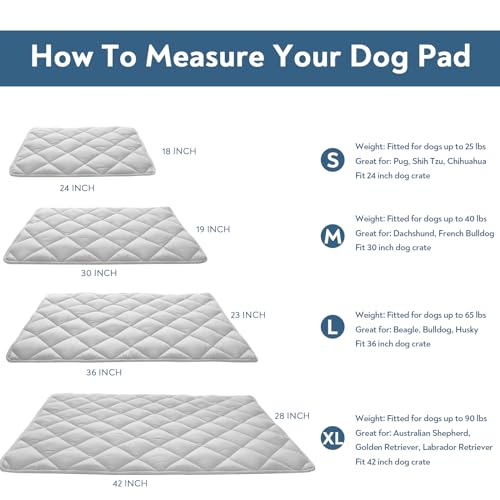 Magik & Kover Dog Crate Pad 2 Pack (42" x 28"), Soft Dog Crate Mat with Anti-Slip Bottom, Machine Washable Kennel Pad, Fits 42 Inch, Grey - size: 42 x 28 Inch