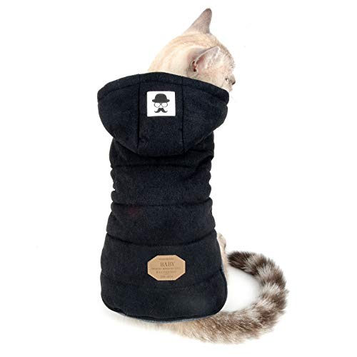 Winter Coats for Small Dog Cat Puppy Hoodies Pet Clothes Jacket Chihuahua Yorkie Walking Outdoor in Cold Weather Black S - color: Black, size: S