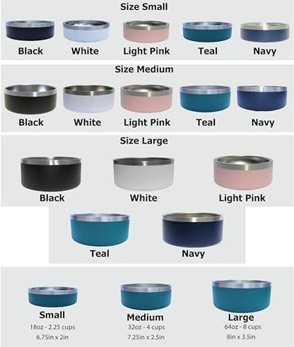 Custom Dog Bowl with Paws and Name - Engraved, Nonslip, Personalized, Custom Cat Bowl, 304 Stainless Steel, Feeding, Pet Supplies (White, Small -18oz) - color: White, size: Small -18oz
