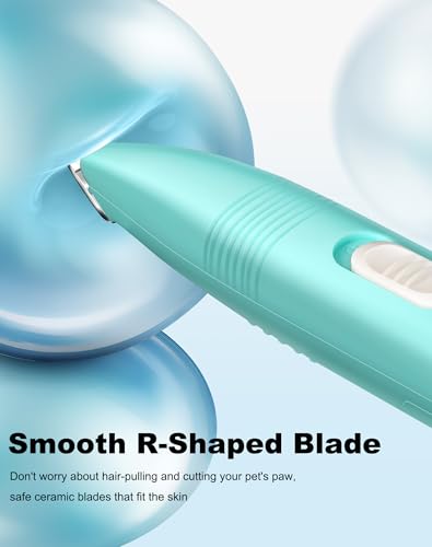 Dog Grooming Clippers, Dog Paw Trimmer with Detachable Ceramic Blade for Trimming Small Areas of Pet's Hair, Low Noise Paw Grooming Shaver for Cat's Eyes Face Ears Paws (Blue)