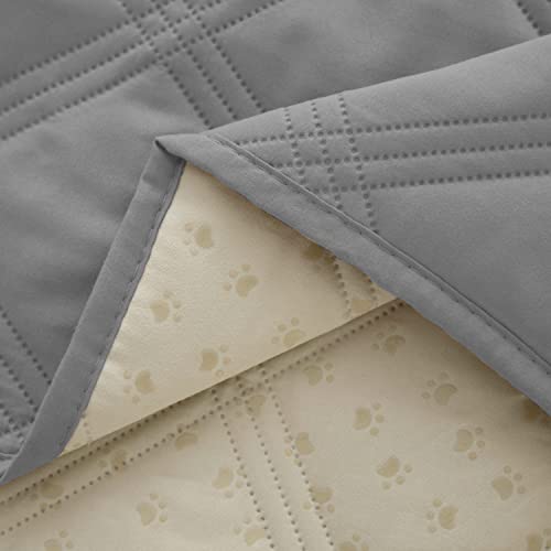 Ameritex Waterproof Dog Bed Cover Pet Blanket with Anti-Slip Back for Furniture Bed Couch Sofa - color: Lightgrey, size: 30x60 Inch (Pack of 1)