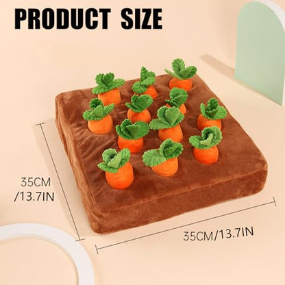 Carrot Dog Toy, Snuffle Mat for Dogs Toy Carrot, Interactive Carrots Dog Plush Puzzle Toys,Carrot Garden Dog,Dog Carrot Toys Pet Stress Relief with 12 Carrots