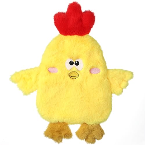Tamu style Dog Chicken Crinkle Toy, Plush Squeaky 14 Inches, No Stuffing Design for Small Medium Dogs, Interactive Toy for Pet Training and Playing