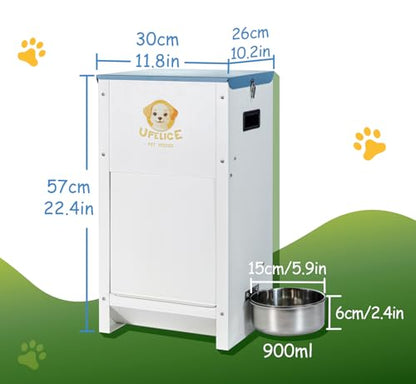 Dog Feeder - 25 lbs Heavy Duty Pet Feeder Automatic Dog Food Station Pet Lodge Galvanized Steel for Medium and Large Dog Outdoor Use (Assembly Required)