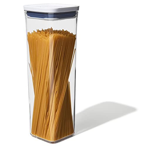 OXO Good Grips POP Container - Airtight Food Storage - Small Square Tall 2.3 Qt Ideal for spaghetti, linguini and lasagna - color: White, size: 2.3 Qt